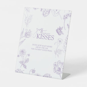 Vintag Lavendel Floral Guess Wie viele Küsse Sockelschild