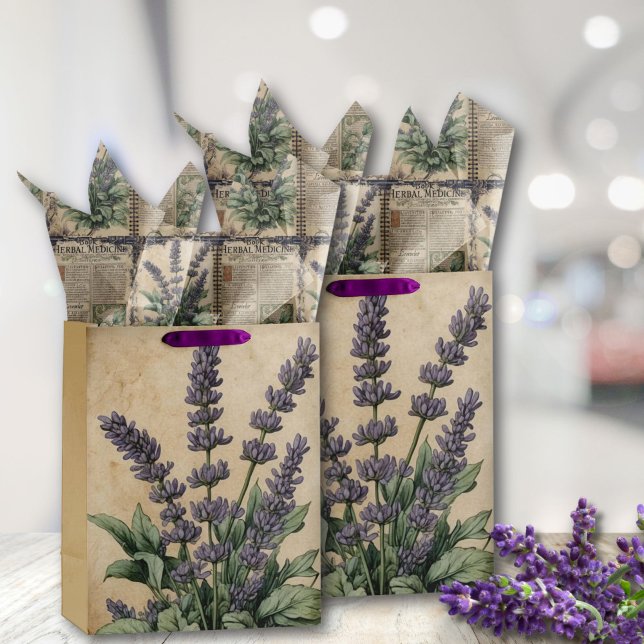 Vintag Lavendel Seidenpapier (Vintage Chic Lavender Tissue Paper for Gift Wrapping, Mother's Day)