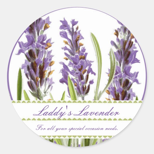 Vintag Lavender Custom Stickers (Vorderseite)