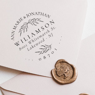 Vintag Lavender Custom Wedding Rücksendeadresse Permastempel