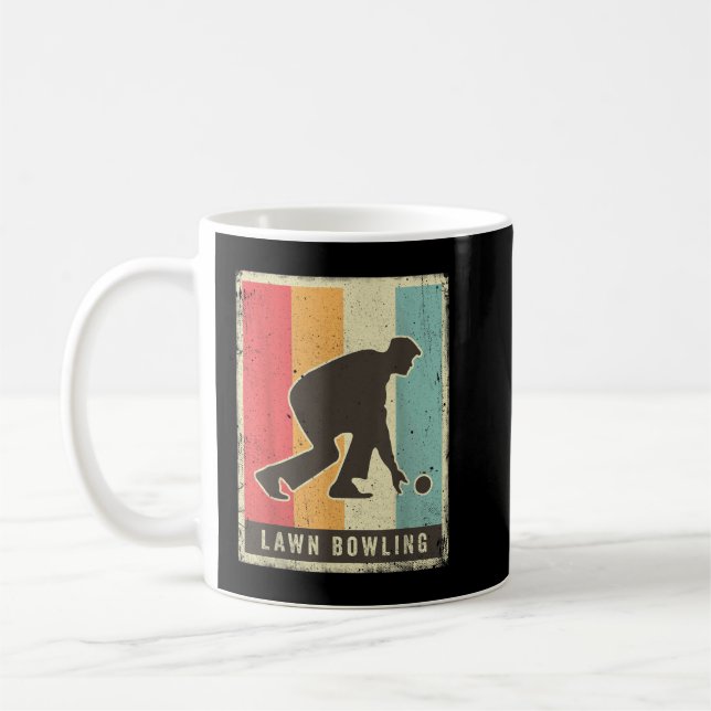 Vintag Lawn Bowling Retro Poster 1426 Kaffeetasse (Links)