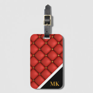 Vintag Ledermonogramm Gepäckanhänger