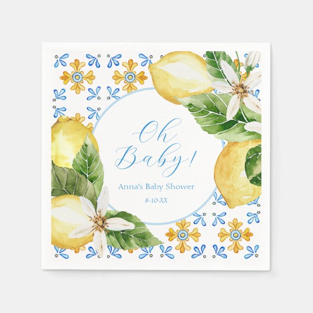 Vintag Lemon Dusche Napkins Serviette (Vorderseite)