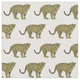 Vintag Leopard Cheetah Gepunktete Katze Zeichnend Stoff
