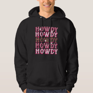 Vintag Leopard Howdy Rodeo Western Country South Hoodie