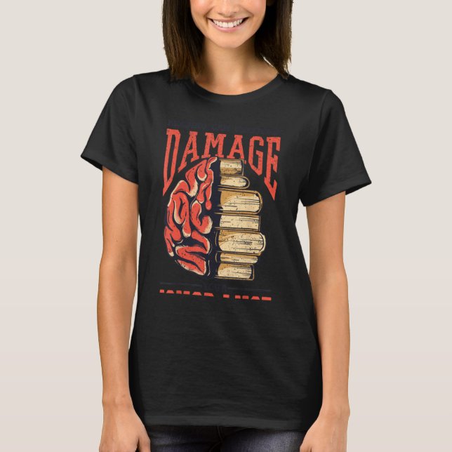 Vintag lesende Bücher T-Shirt (Vorderseite)