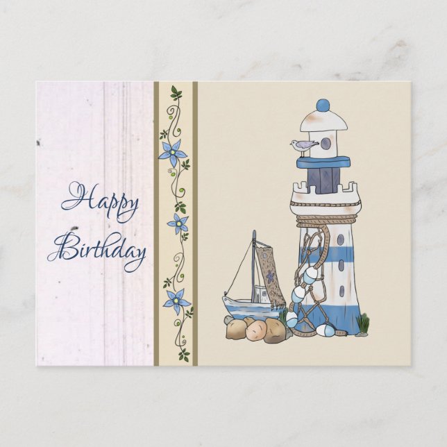 Vintag Leuchtturm Postkarte (Vorderseite)