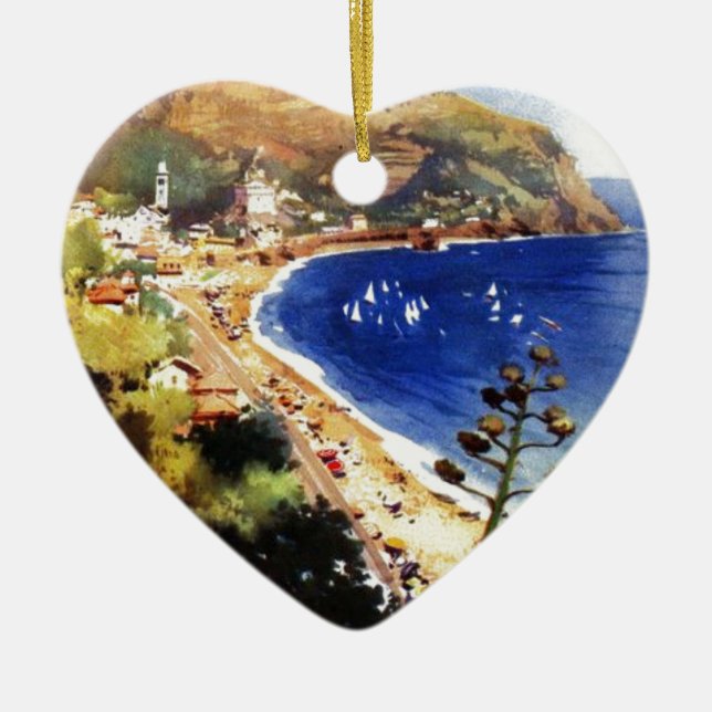 Vintag Levanto Genova Italien Tourismus Keramik Ornament (Vorne)
