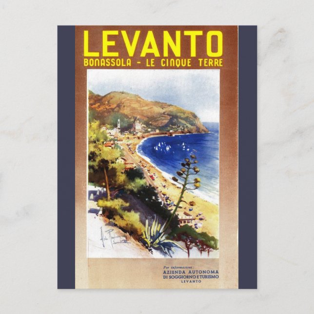 Vintag Levanto Genova Italien Tourismus Postkarte (Vorderseite)