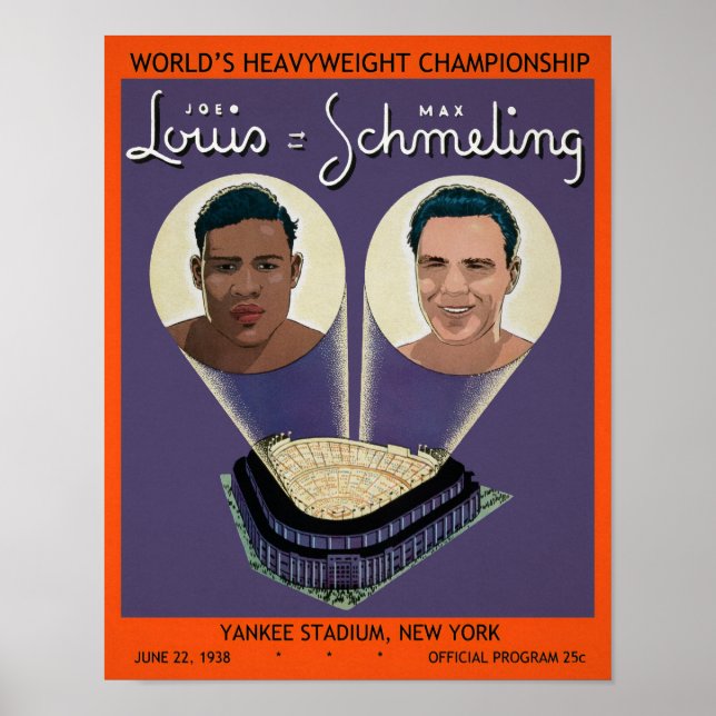 Vintag Lewis gegen Schmeling Programm Cover Poster (Vorne)