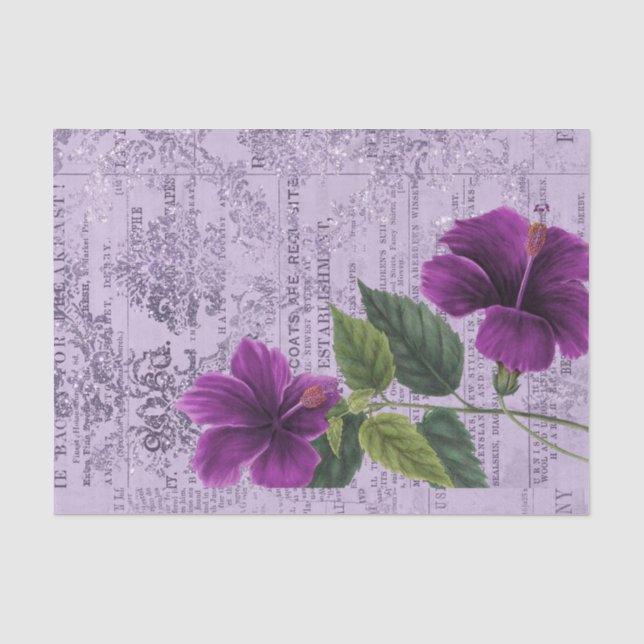 Vintag Lila Blume Seidenpapier (Vorderseite)