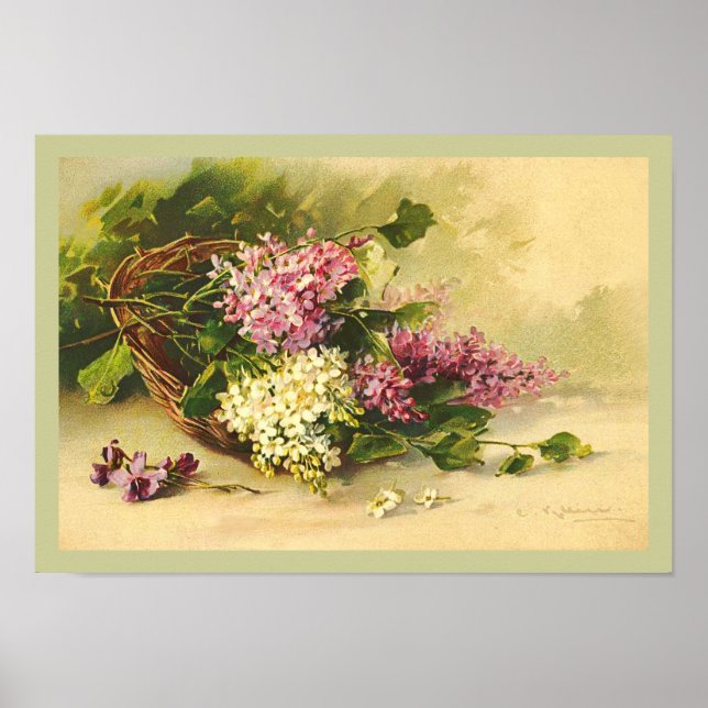 Vintag Lilac Basket von Catherine Klein Print Poster (Vorne)
