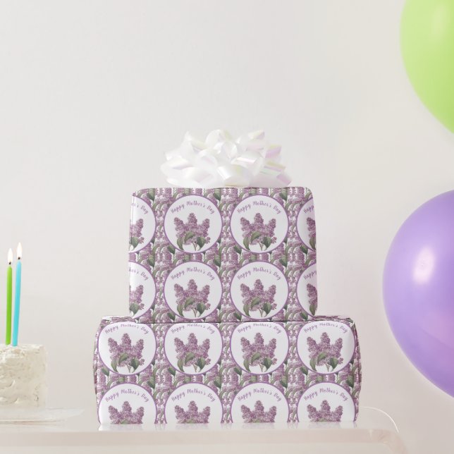 Vintag Lilac Botanischer Muttertagsaufenthalt Geschenkpapier (Partygeschenke)
