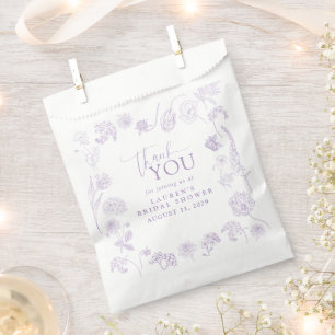 Vintag Lilac Lavender Floral Danke Dusche Geschenktütchen