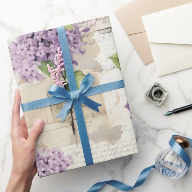 Vintag Lilac Pattern Geschenkpapier (Schenken)