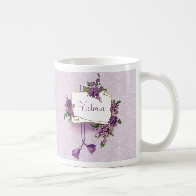 Vintag Lilacs Personalisiert Kaffeetasse (Rechts)