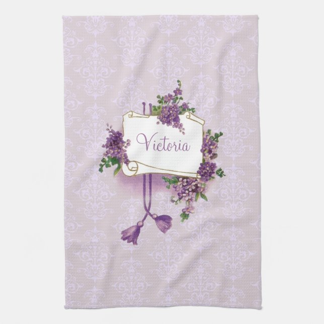 Vintag Lilacs Personalisiert Küchentücher (Vertikal)