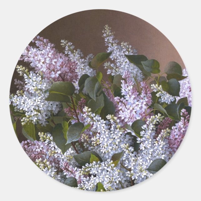 Vintag Lilacs Runder Aufkleber (Vorderseite)