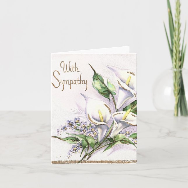 Vintag Lilies Sympathy Card Karte (Vorderseite)