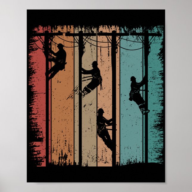 Vintag Lineman Pater Electric Cable Lineman Poster (Vorne)