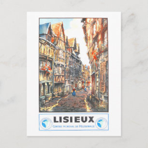 Vintag Lisieux Travel Poster Postkarte