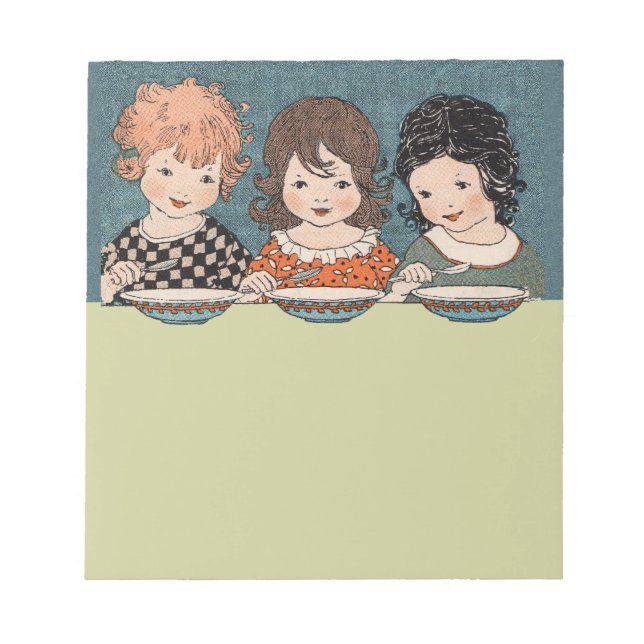 Vintag Little Girls Eating Soul Drei Schwestern Notizblock (Vorderseite)