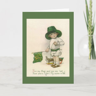 Vintag Little Irish Boy St. Patrick's Day Card Karte
