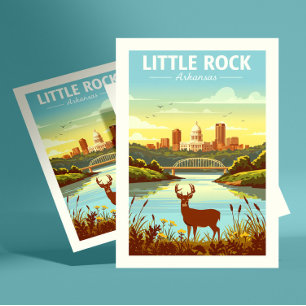 Vintag Little Rock Arkansas Postkarte