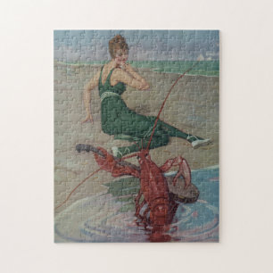 Vintag Lobster Guitar Serenade Illustration 1914