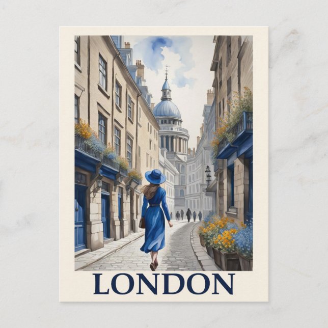 Vintag London England British Travel Postkarte (Vorderseite)