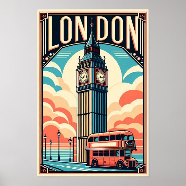 Vintag London England Reiseplakat Poster (Vorne)