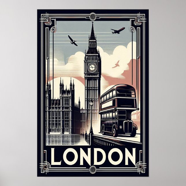 Vintag London England Reiseplakat Poster (Vorne)