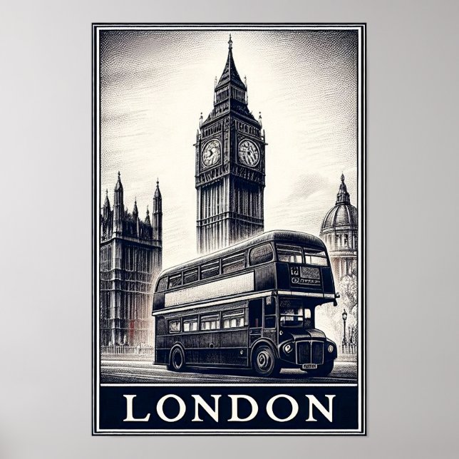Vintag London England Reiseplakat Poster (Vorne)