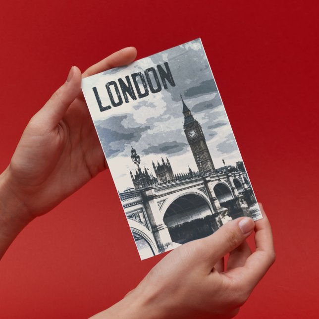 Vintag London England Retro Europe Travel Art Postkarte (Von Creator hochgeladen)