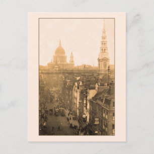 Vintag London, Fleet Street, St. Paul's Postkarte