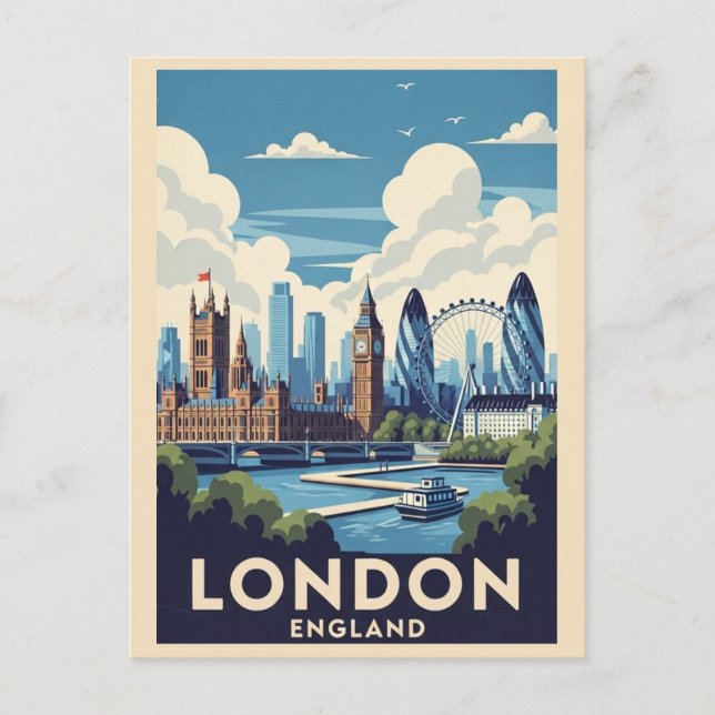 Vintag London Großbritannien Britische Sehenswürdi Postkarte (Vorderseite)