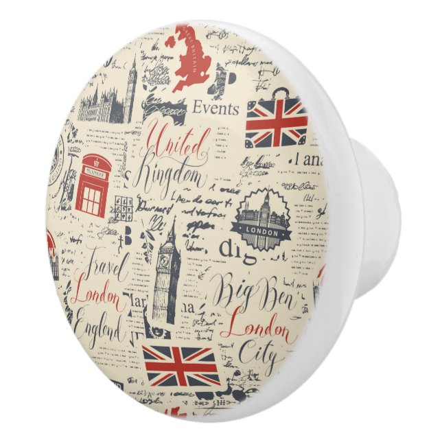 Vintag London Knob Keramikknauf (Rechts)