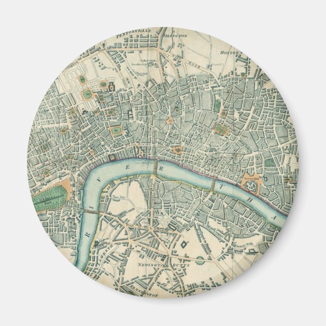 Vintag London Map Magnet (Vorne)