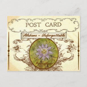 Vintag Look Alabama Staat Blume Postkarte