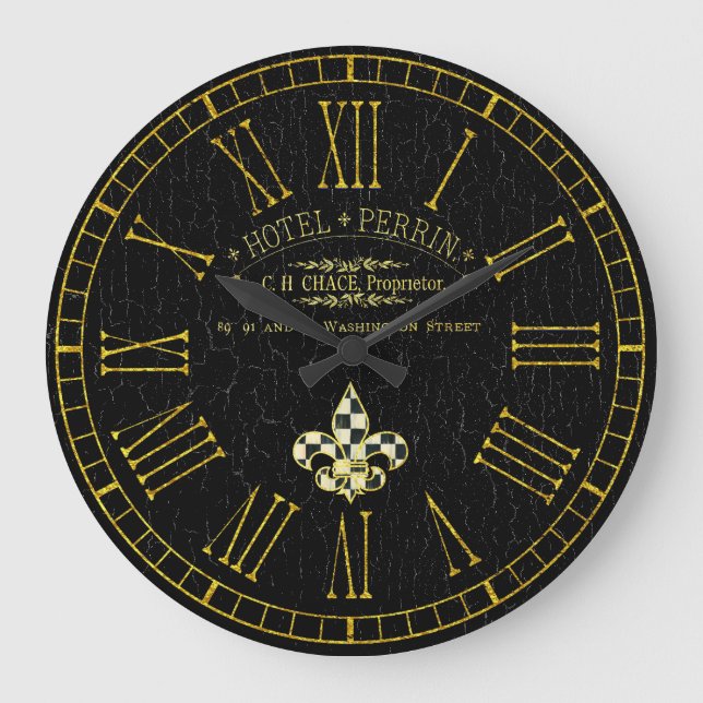 Vintag Look French Hotel Große Wanduhr (Vorderseite)