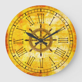 Vintag Look Nautical Ships Wheel Roman Numeral Große Wanduhr