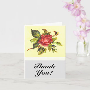 Vintag Look Rose Blume, "Danke!" Karte