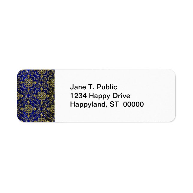 Vintag Look Royal Blue & Gold Damask #2 (Vorne)