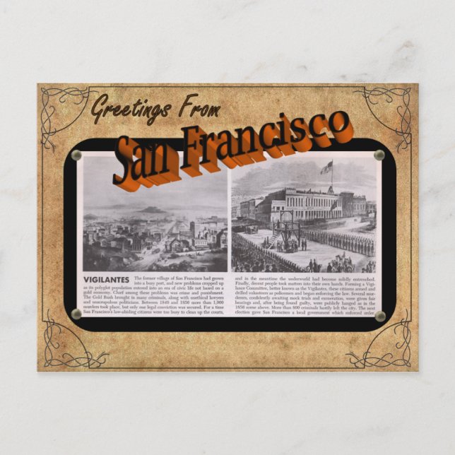 Vintag Look San Francisco Post Card Postkarte (Vorderseite)