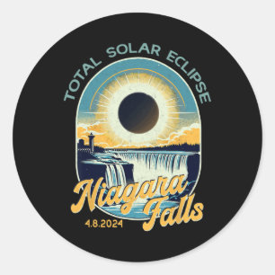 Vintag Look Total Solar Eclipse Niagara Falls Runder Aufkleber