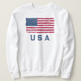 Vintag Look US Flag (Blauer Text) Sweatshirt