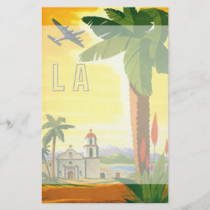 Vintag Los Angeles, Mission Kaliforniens mit Palm Briefpapier