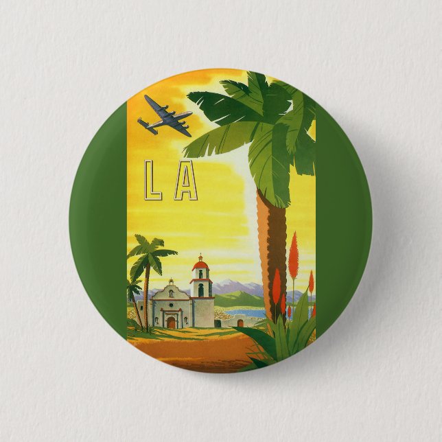 Vintag Los Angeles, Mission Kaliforniens mit Palm Button (Vorderseite)
