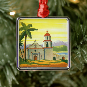Vintag Los Angeles, Mission Kaliforniens mit Palm Ornament Aus Metall