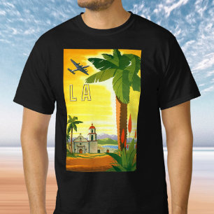 Vintag Los Angeles, Mission Kaliforniens mit Palm T-Shirt